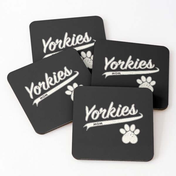 Item preview, Team Yorkies Mom - Retro Baseball Jersey - Paw accent - Vintage White lettering designed and sold by 8PawsStudio.