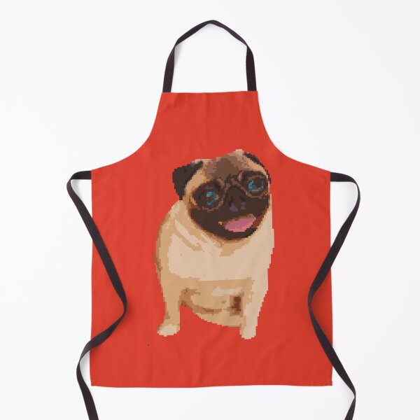 Item preview, a sitting Pug dog pixel art designed and sold by unepommedeterre.