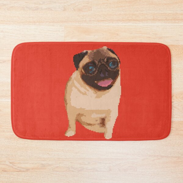 Item preview, a sitting Pug dog pixel art designed and sold by unepommedeterre.