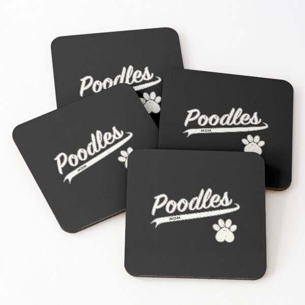 Item preview, Team Poodles Mom - Retro Baseball Jersey - Paw accent - Vintage White lettering designed and sold by 8PawsStudio.
