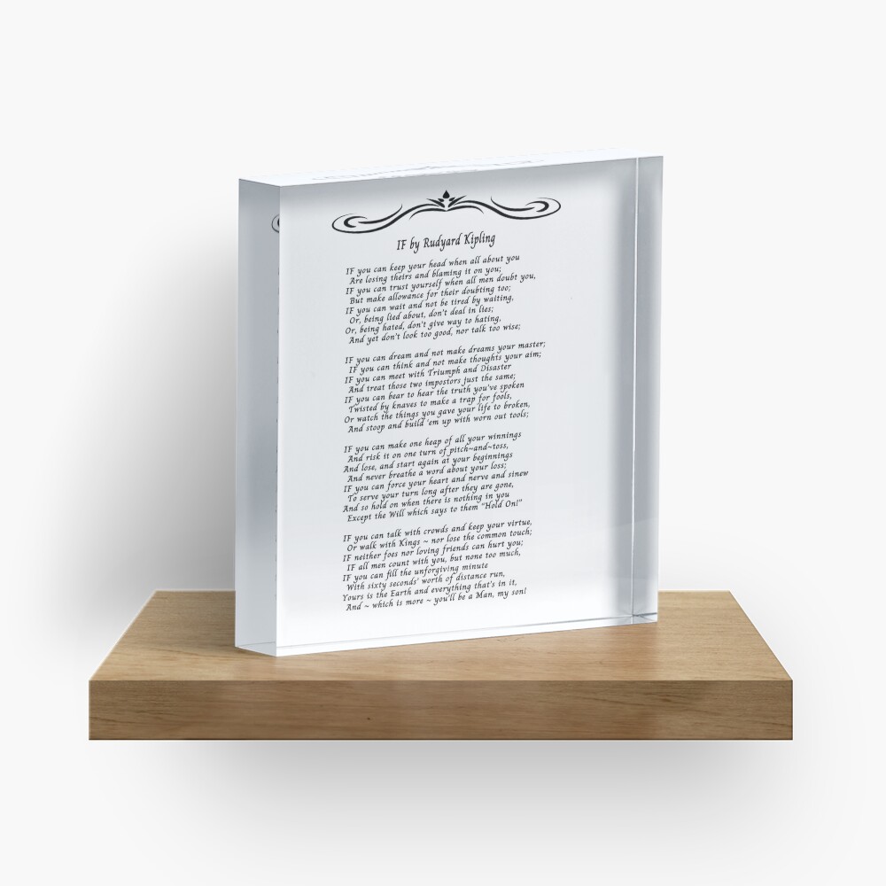 IF By Rudyard Kipling Acrylic Block