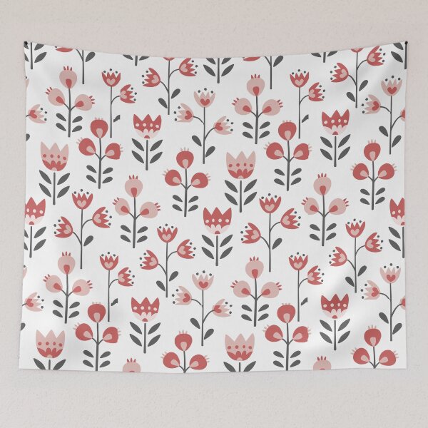 Item preview, Seamless pattern of simple flowers in folk style designed and sold by Red-ElYoubi.