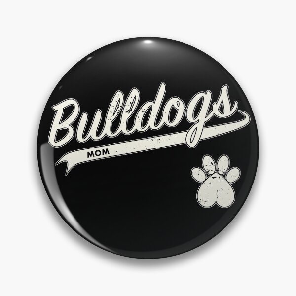 Item preview, Team Bulldogs Mom - Retro Baseball Jersey - Paw accent - Vintage White lettering designed and sold by 8PawsStudio.