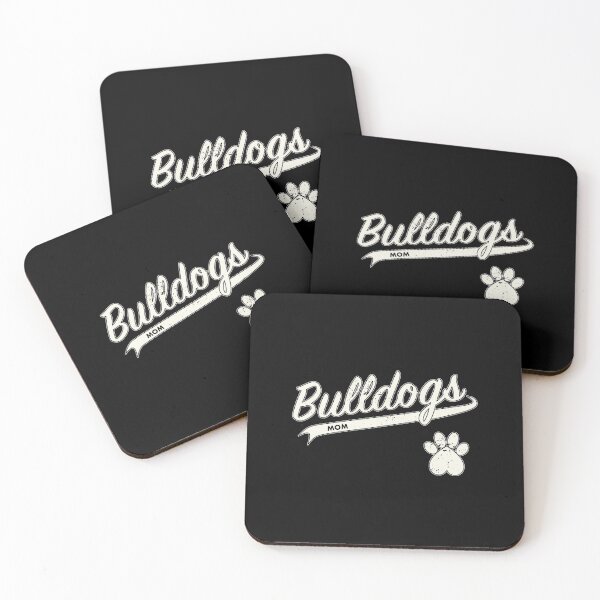 Item preview, Team Bulldogs Mom - Retro Baseball Jersey - Paw accent - Vintage White lettering designed and sold by 8PawsStudio.