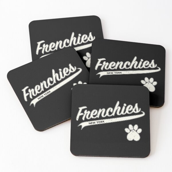 Item preview, Team Frenchies Mom - Retro Baseball Jersey - Paw accent - Vintage White lettering designed and sold by 8PawsStudio.