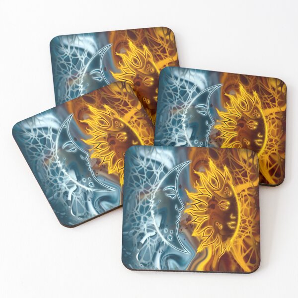 Item preview, Lunar & Solar, digital fluid pour with cells designed and sold by MayGreenAbgrall.