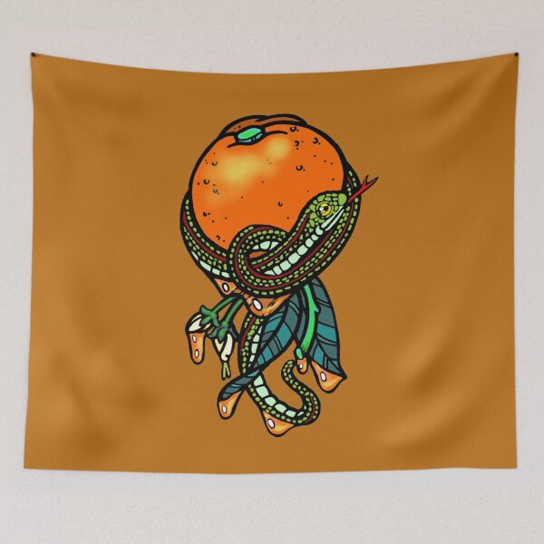 Item preview, Orange and Garter Snake  designed and sold by sandpiperstudio.