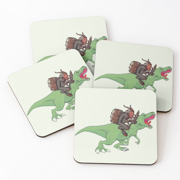 Item preview, Krampus riding dinosaur - funny Christmas designed and sold by SidTastic .