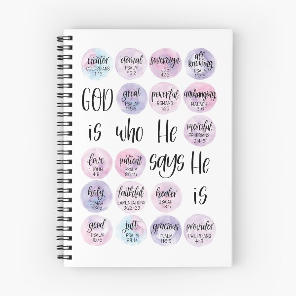 Item preview, God is who He says He is - Purple watercolor - Character of God designed and sold by Rebecca Claire Designs.