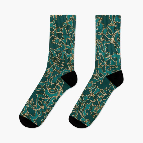 Item preview, Traditional oriental patterns green gold designed and sold by hobakmacha.