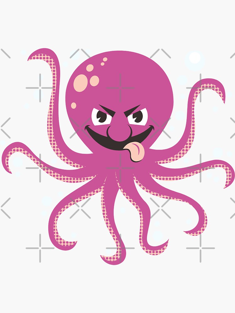 Mean Pink Octopus Sticker For Sale By Treasure Crafts Redbubble 9125