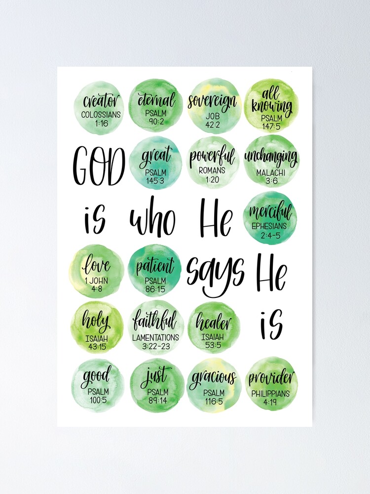 god-is-who-he-says-he-is-green-watercolor-character-of-god-poster