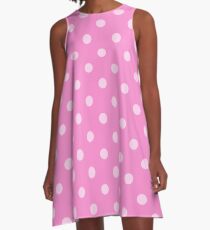Hübsche rosa Polkadots A-Linien Kleid