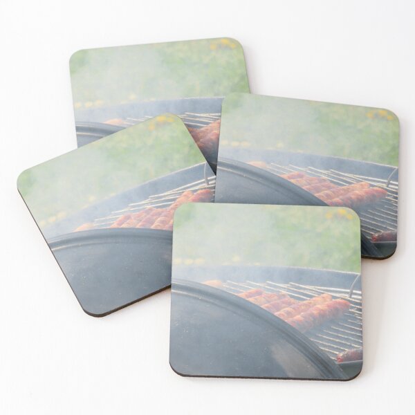 Item preview, sausages on the barbecue  designed and sold by Ann Biddlecombe.