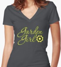 Garden Girl Women's Fitted V-Neck T-Shirt