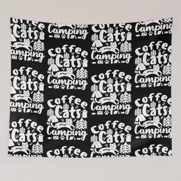 Item preview, Coffee Cats And Camping | Caffeine My Cat And The Mountains designed and sold by GravitiTees.