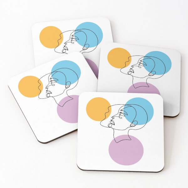 Item preview, one line art or minimalistic art side profile with colors  designed and sold by Miya-mirai.