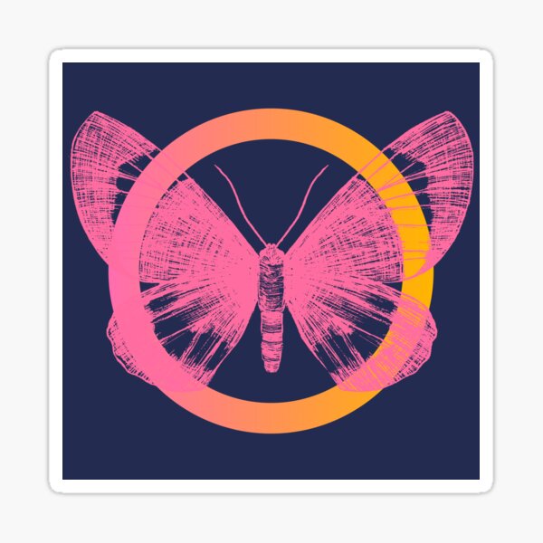 Colour Fusion Butterfly "Pink Orange Navy" Sticker