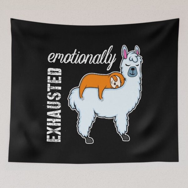 Item preview, Emotionally Exhausted - Tired - Worn Out - Sloth resting on Llama designed and sold by CreatedForYou.