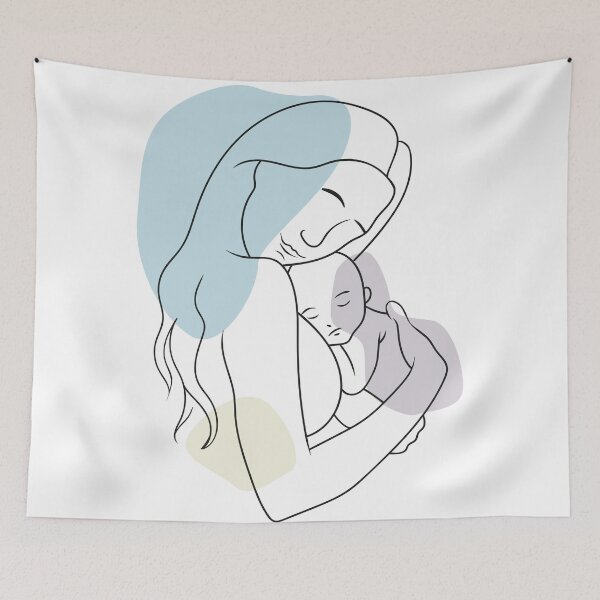 Item preview, OneLine Design Mum and child, a gentle hug designed and sold by OneLine24.