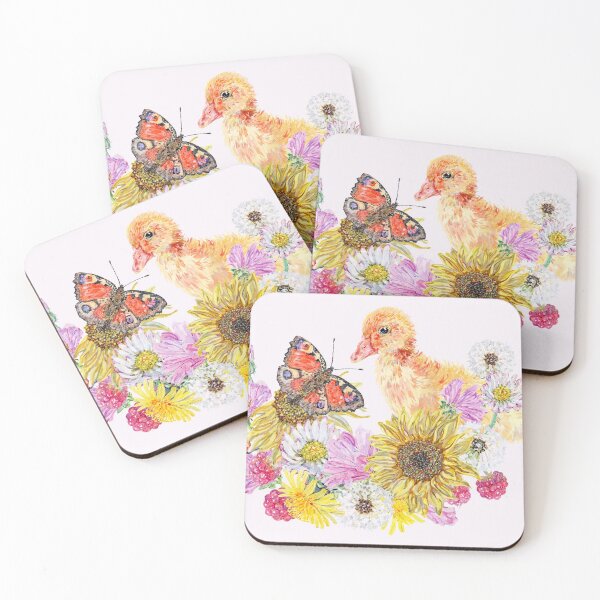 Item preview, Baby Duck in Sunflowers, Daisies and Dandelion Flowers designed and sold by becca-boyce.