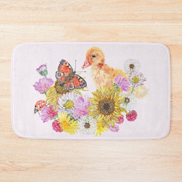 Item preview, Baby Duck in Sunflowers, Daisies and Dandelion Flowers designed and sold by becca-boyce.