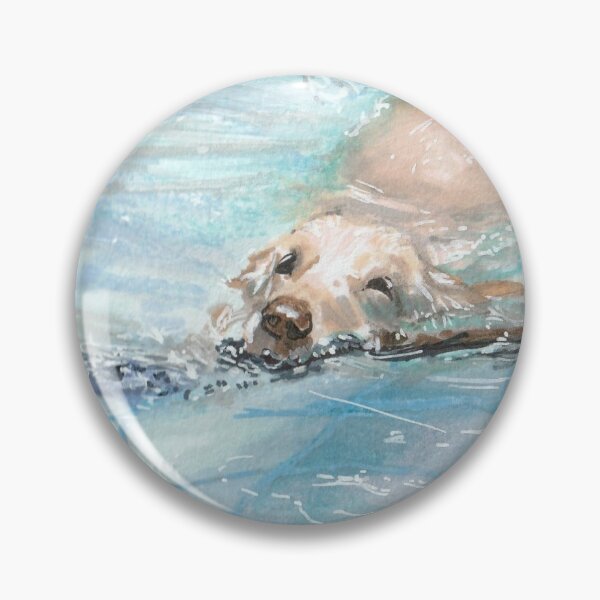 Item preview, Golden Labrador Doggy Paddle designed and sold by LornaBowdenART.