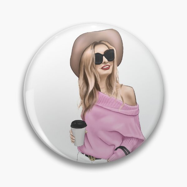 Item preview, Hand drawn stylish girl wearing a hat designed and sold by kittencathy.