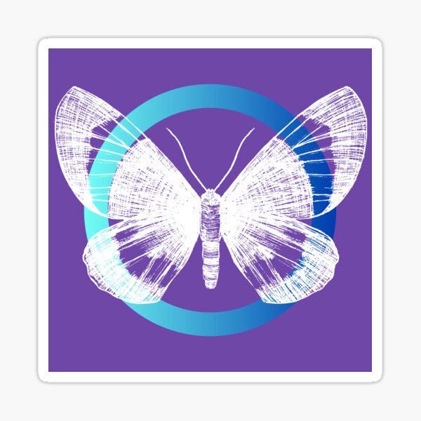 Item preview, Colour Fusion Butterfly "White Blue Purple" designed and sold by ProfusionPro.