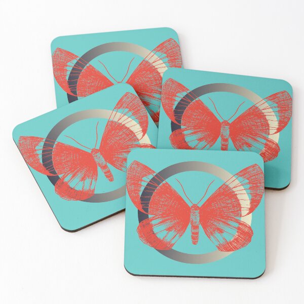 Item preview, Colour Fusion Butterfly "Red Grey Turquoise" designed and sold by ProfusionPro.