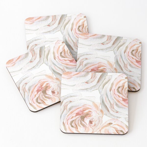 Item preview, Romantic Orange Teal Watercolor Feminine Floral Pattern Print designed and sold by Sohee Jin.