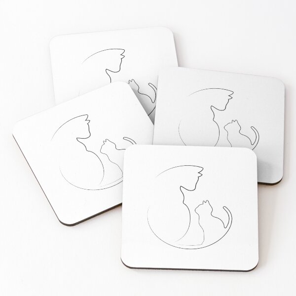 Item preview, Cat Mom With Kitten | One Line Artist | Minimal Art | One Line Art | Minimalist designed and sold by One-Line-Artist.