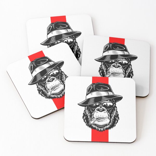 Item preview, Bad gangster monkey in sunglasses, with cigars designed and sold by OneLine24.