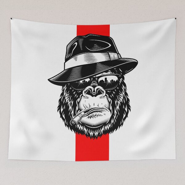 Item preview, Bad gangster monkey in sunglasses, with cigars designed and sold by OneLine24.