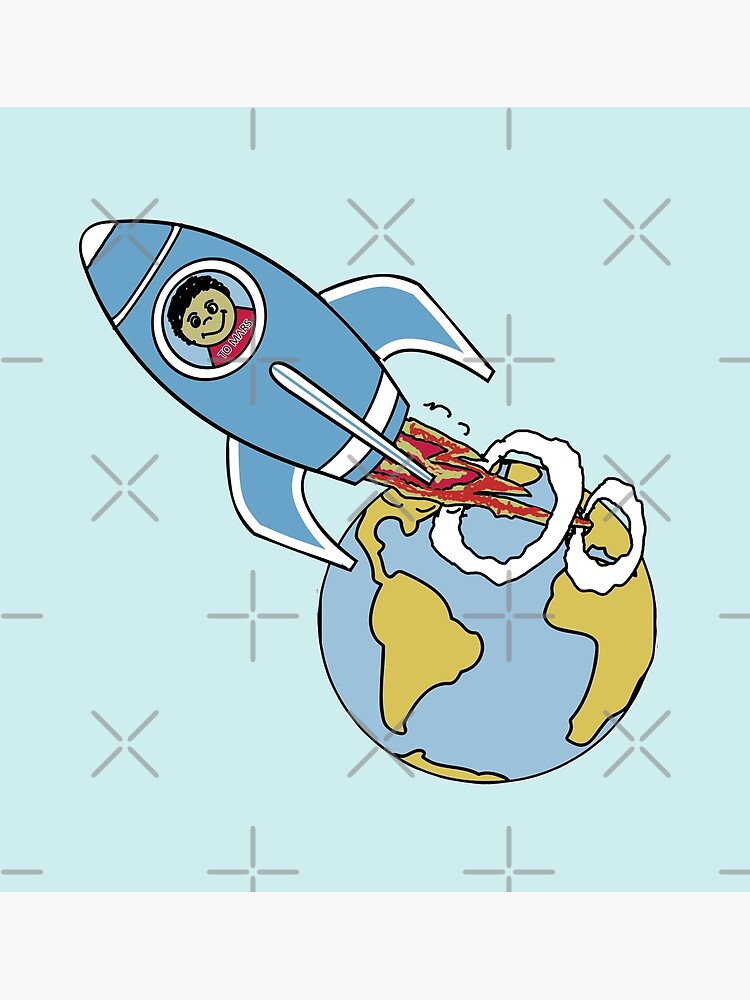 "Rocket from Earth to Mars with an astronaut" Poster by safsaf Redbubble