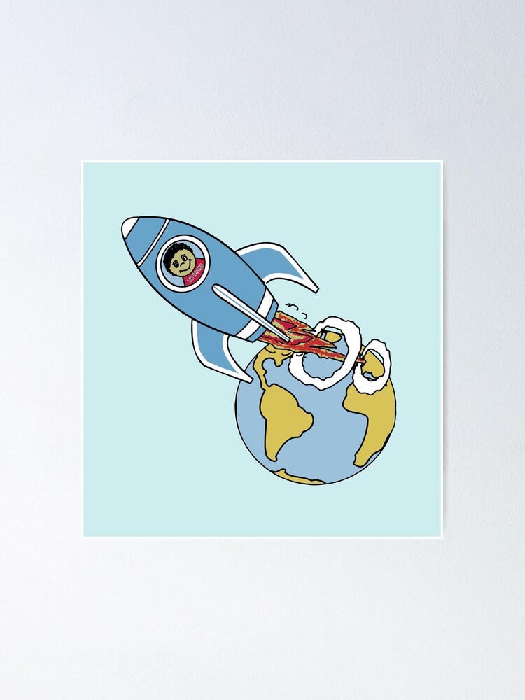 "Rocket from Earth to Mars with an astronaut" Poster by safsaf Redbubble