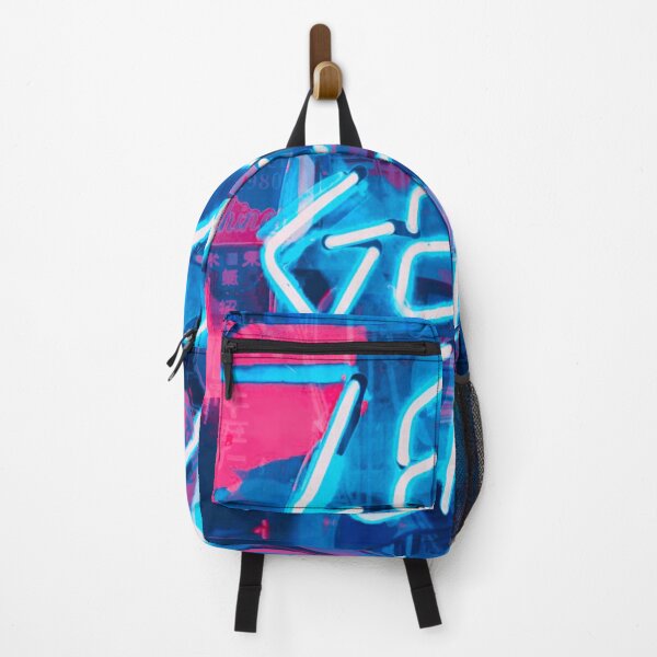 Let's Get Weird - Trippy Neon Sign Bright UV Blue Glow in the Dark Graffiti Backpack