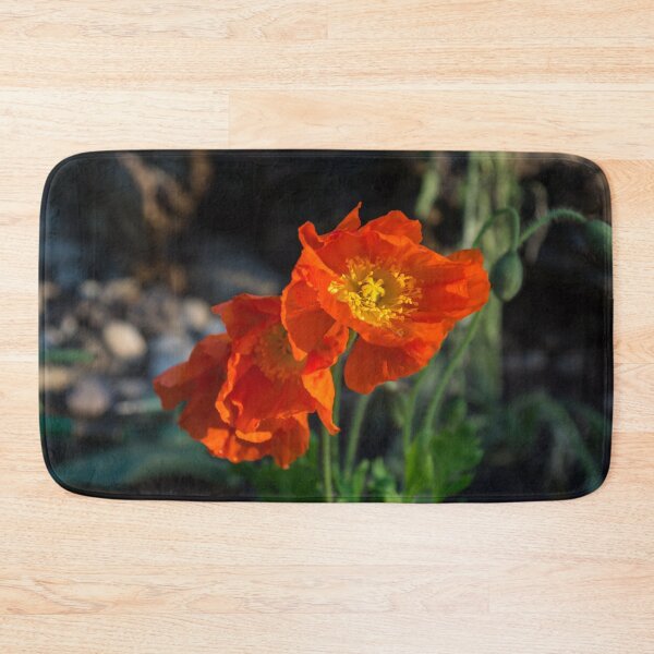 Item preview, Bold Crushed Silk - Vermilion Red Poppies Glowing in a Shady Garden designed and sold by Georgia Mizuleva.
