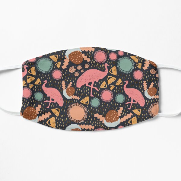 Emu Floral Bright and Navy Flat Mask