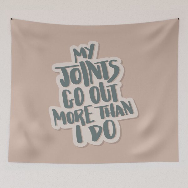 Item preview, My Joints Go Out More Than I Do Hand Lettered Quote designed and sold by BexGrimwood.