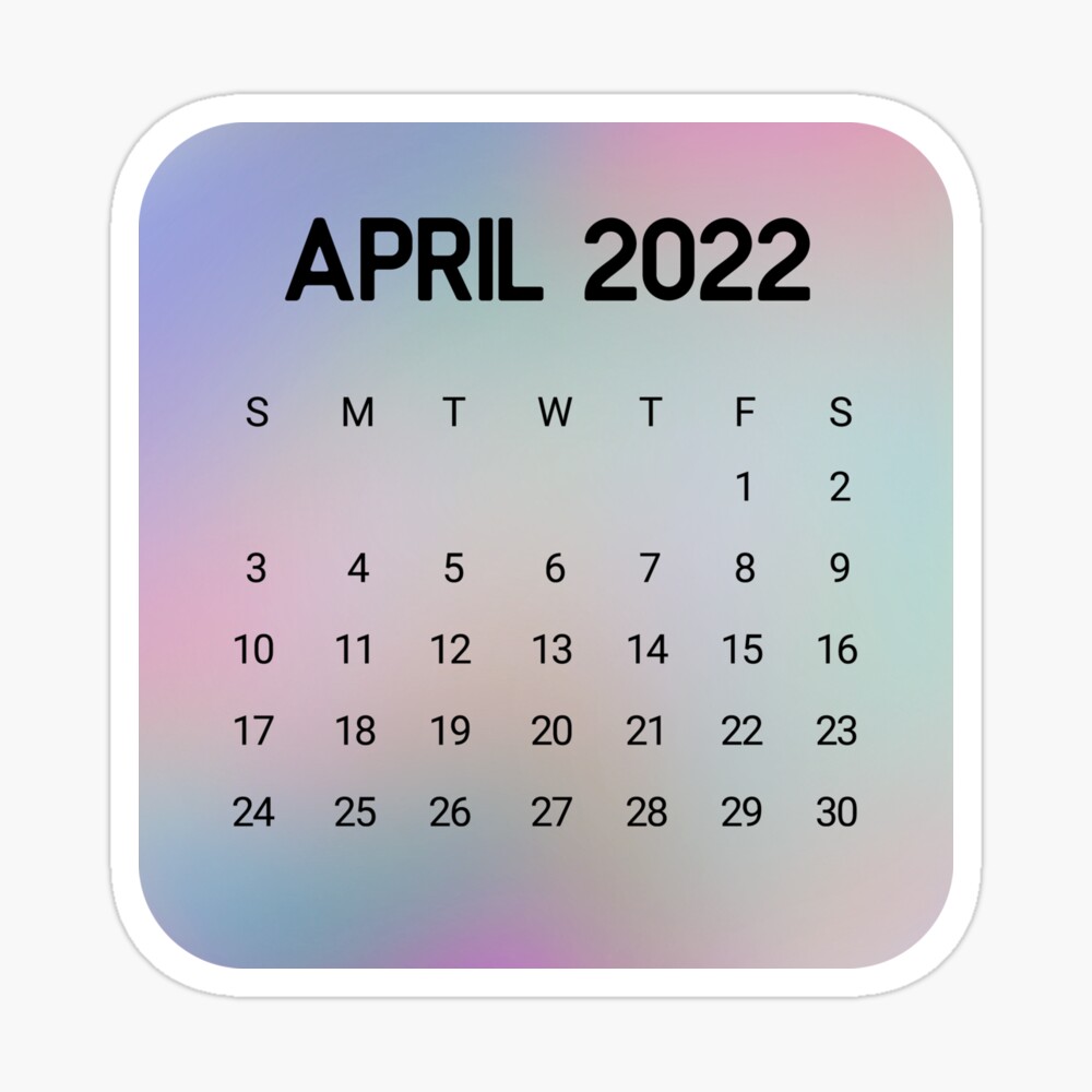 April 2022 Calendar" Canvas Print By Annija-Gr | Redbubble