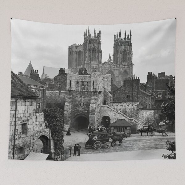 Item preview, York Exhibition Square Early 1900s Horse-drawn Omnibus Horsebus York Minster Remastered Photo designed and sold by Maljonic.
