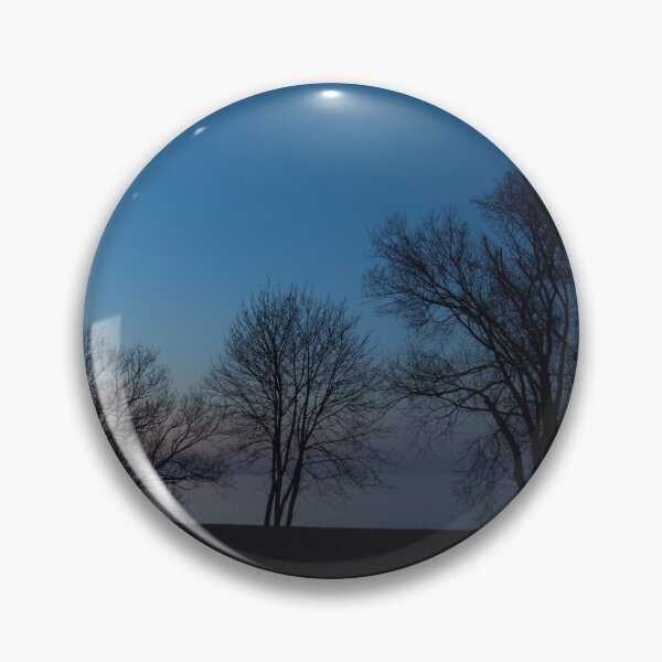 Item preview, Blue Hour Moon - Bare Trees Silhouettes on the Lake Shore designed and sold by Georgia Mizuleva.
