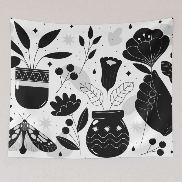 Item preview, Black and White Gardening and Plants designed and sold by KA DESIGNS.