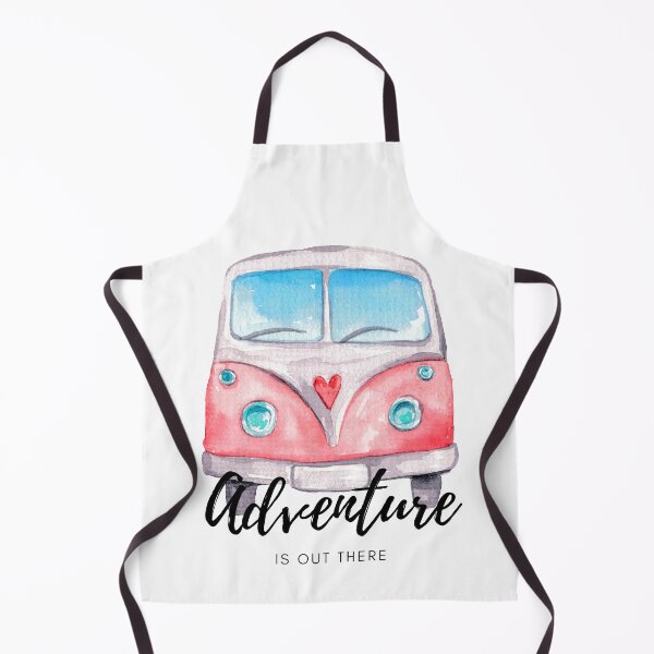 Item preview, Pink watercolor mini van with quote: adventure is out there - travel sticker designed and sold by KIKAIA The Label.