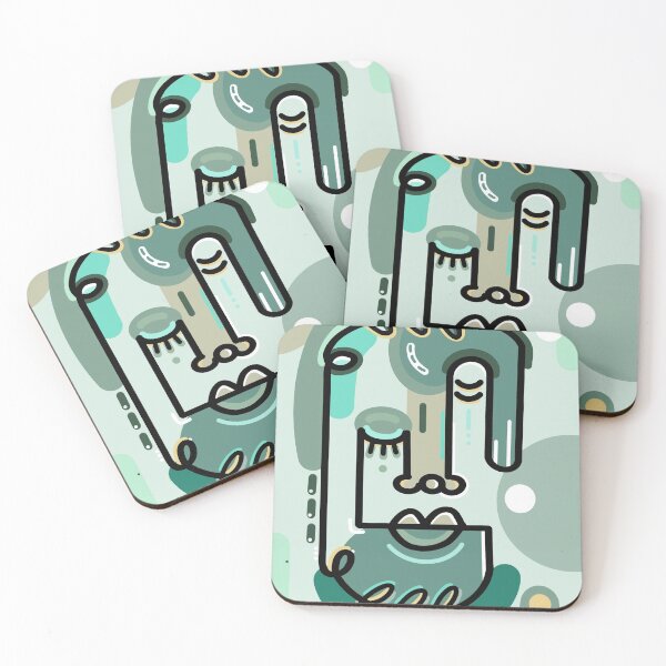 Item preview, Face Line Art Green designed and sold by artbysarana.