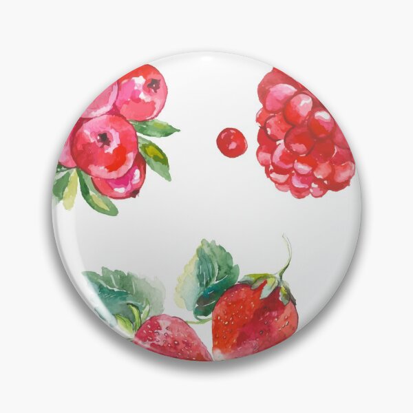 Item preview, Red watercolor summer fruit sticker pack with strawberries, raspberries and redberries  designed and sold by KIKAIA  The Label.