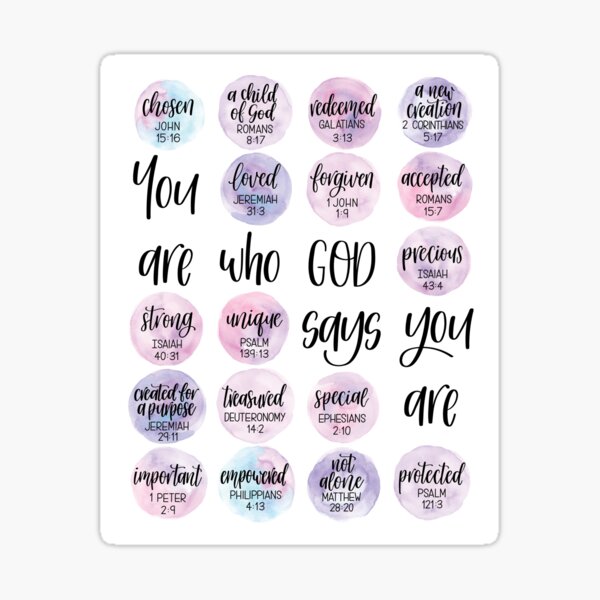 Item preview, You are who God says you are - Identity in Christ artwork (Purple) designed and sold by Rebecca Claire Designs.