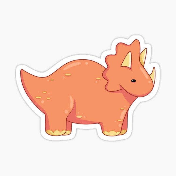 Cartoon Triceratops Stickers Redbubble