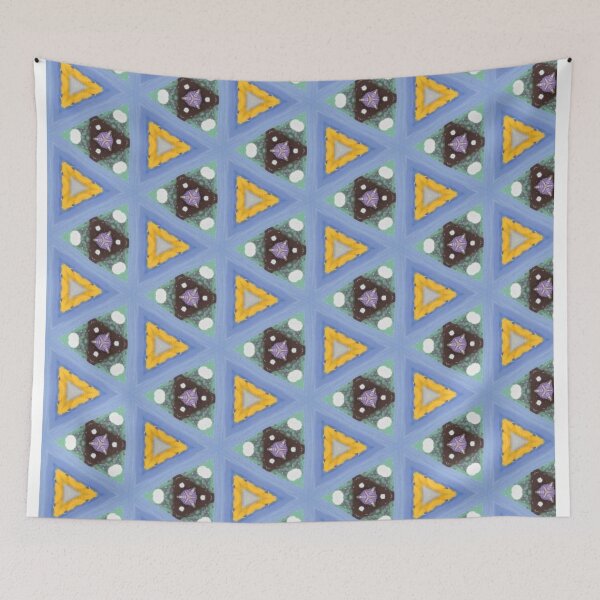 Item preview, Yellow triangles on blue background designed and sold by ritusdesigns.